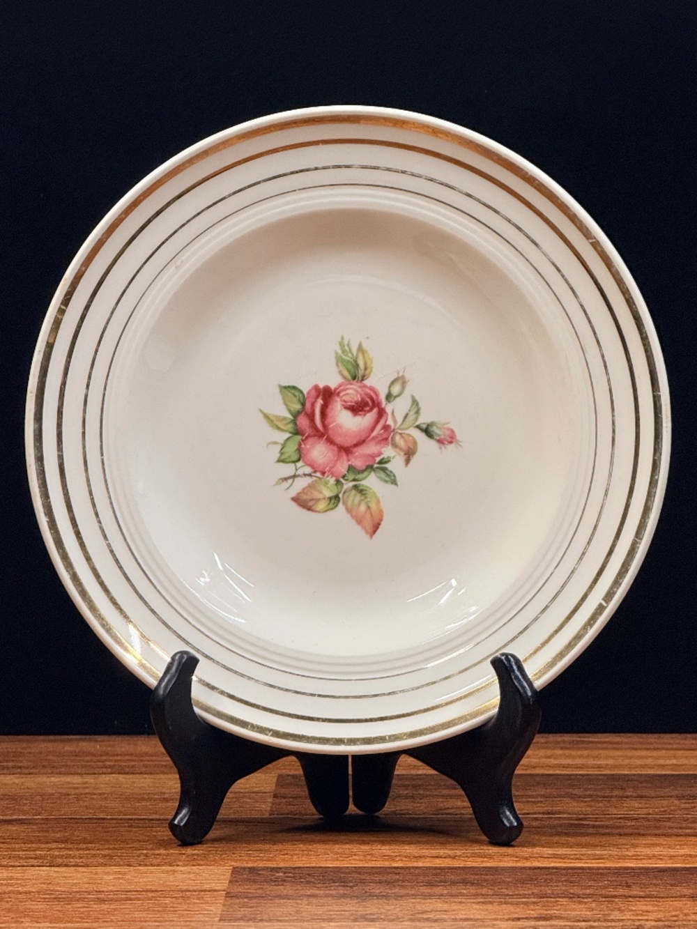 SALEM CHINA CO. Mount Vernon Floral Bowl 23 Karat Gold